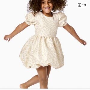 Lilly Pulitzer Girls Gold Cream Jacquard Dress Sz 6